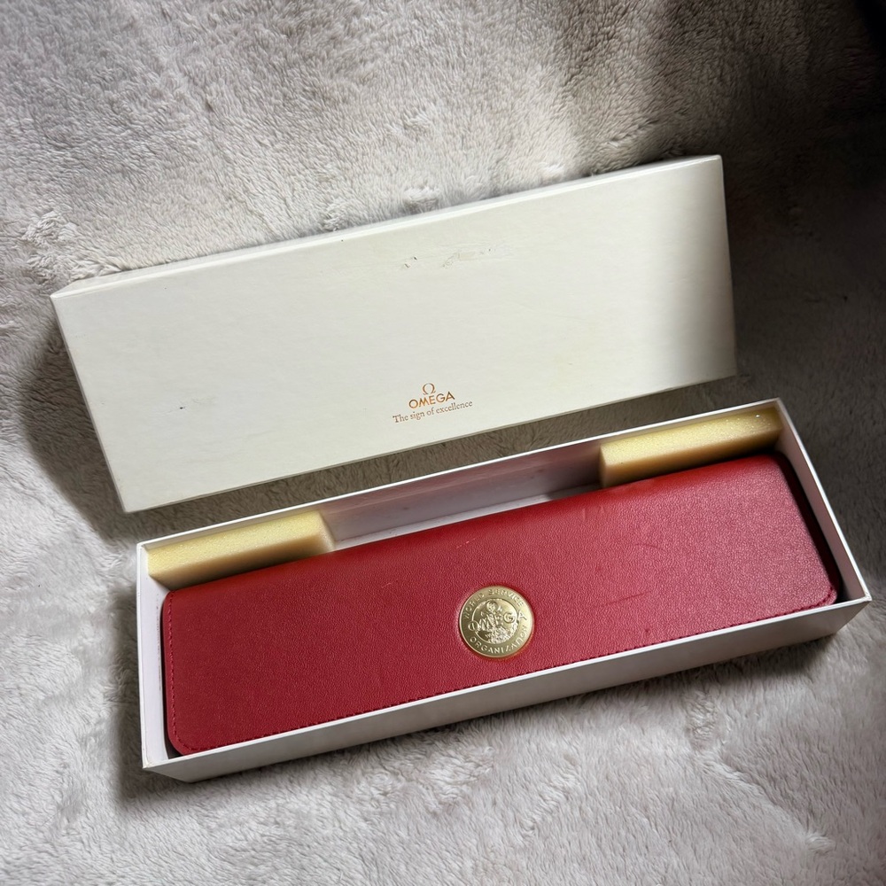 OMEGA Red Watch Box + Outer Box 10.90x3.75x1.90 inches